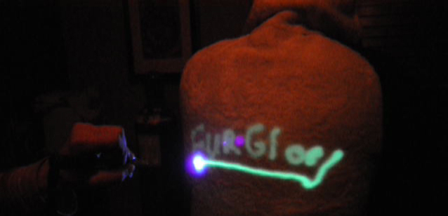 Glowing FurGlory lettering drawn across the back of a hooded top